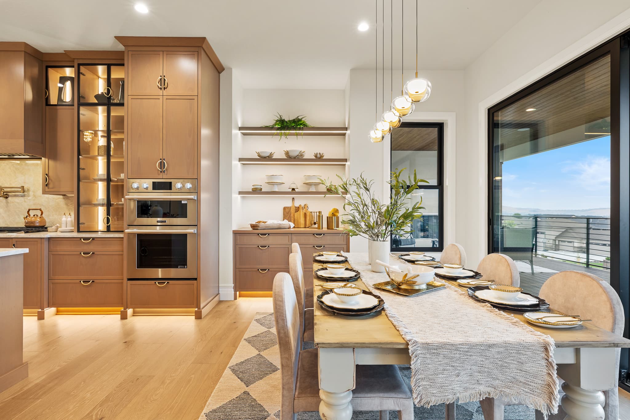 Built-in double wall oven cabinet tower