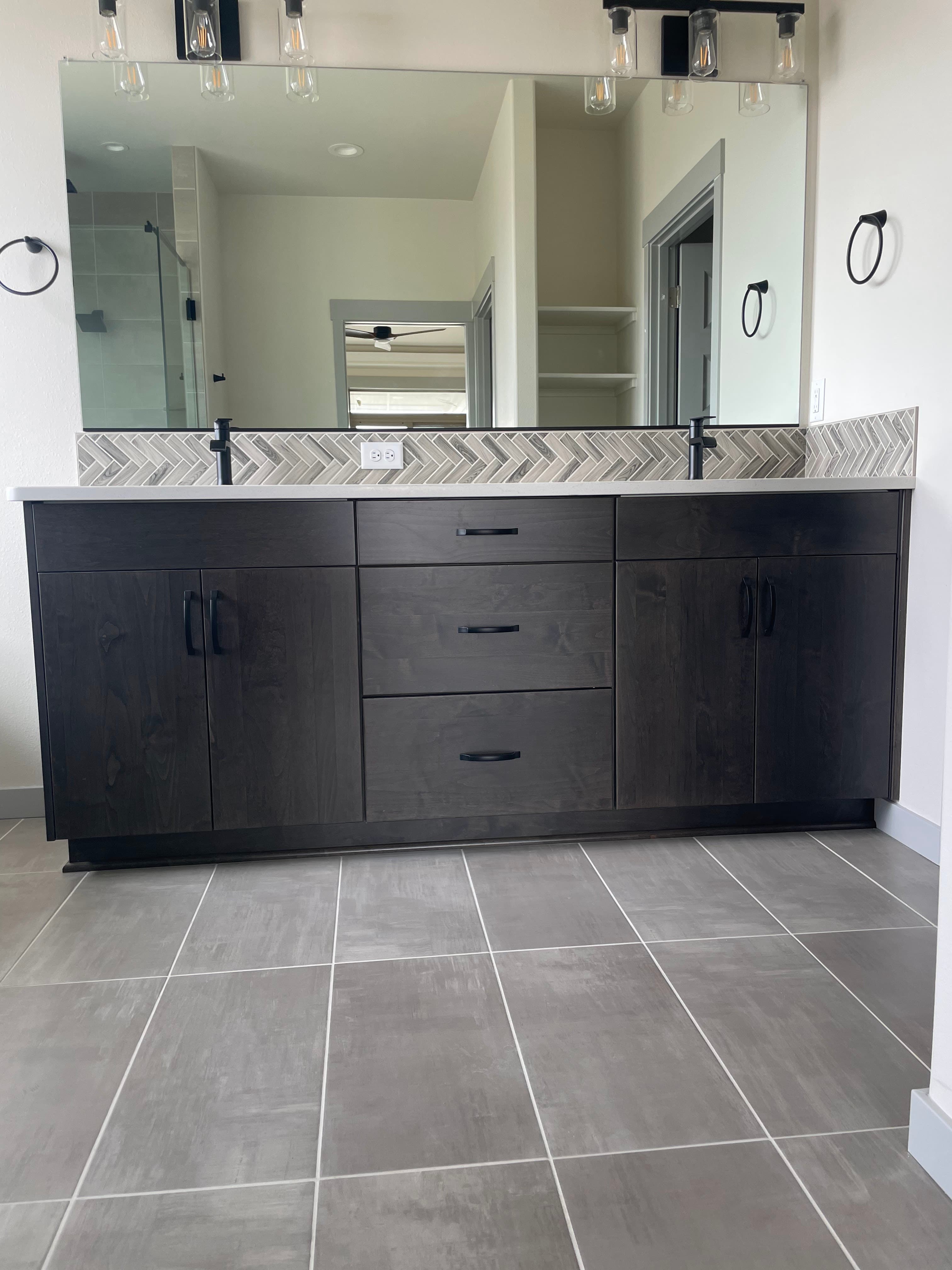 Custom bathroom vanity project 16